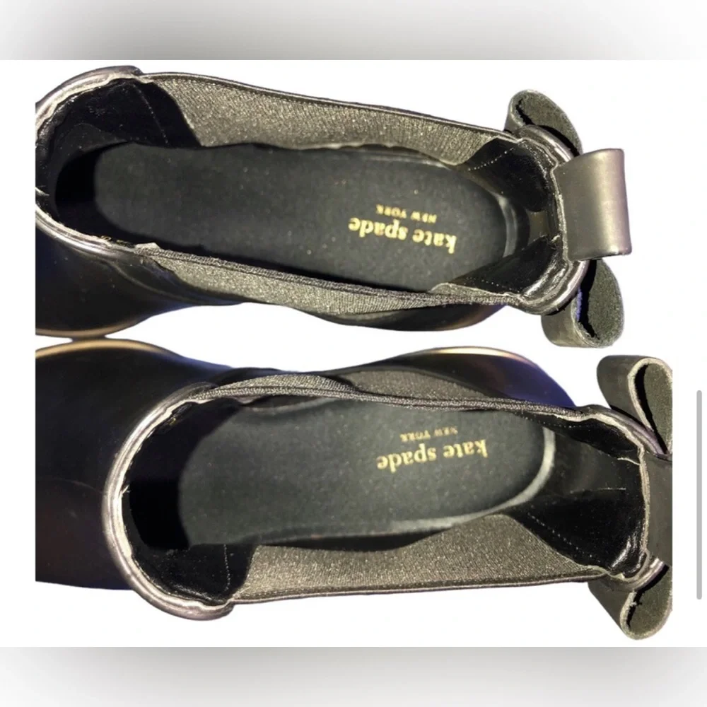 Kate Spade Solstice edimburg black back bow Chelsea Rain Boots size 11 brand new